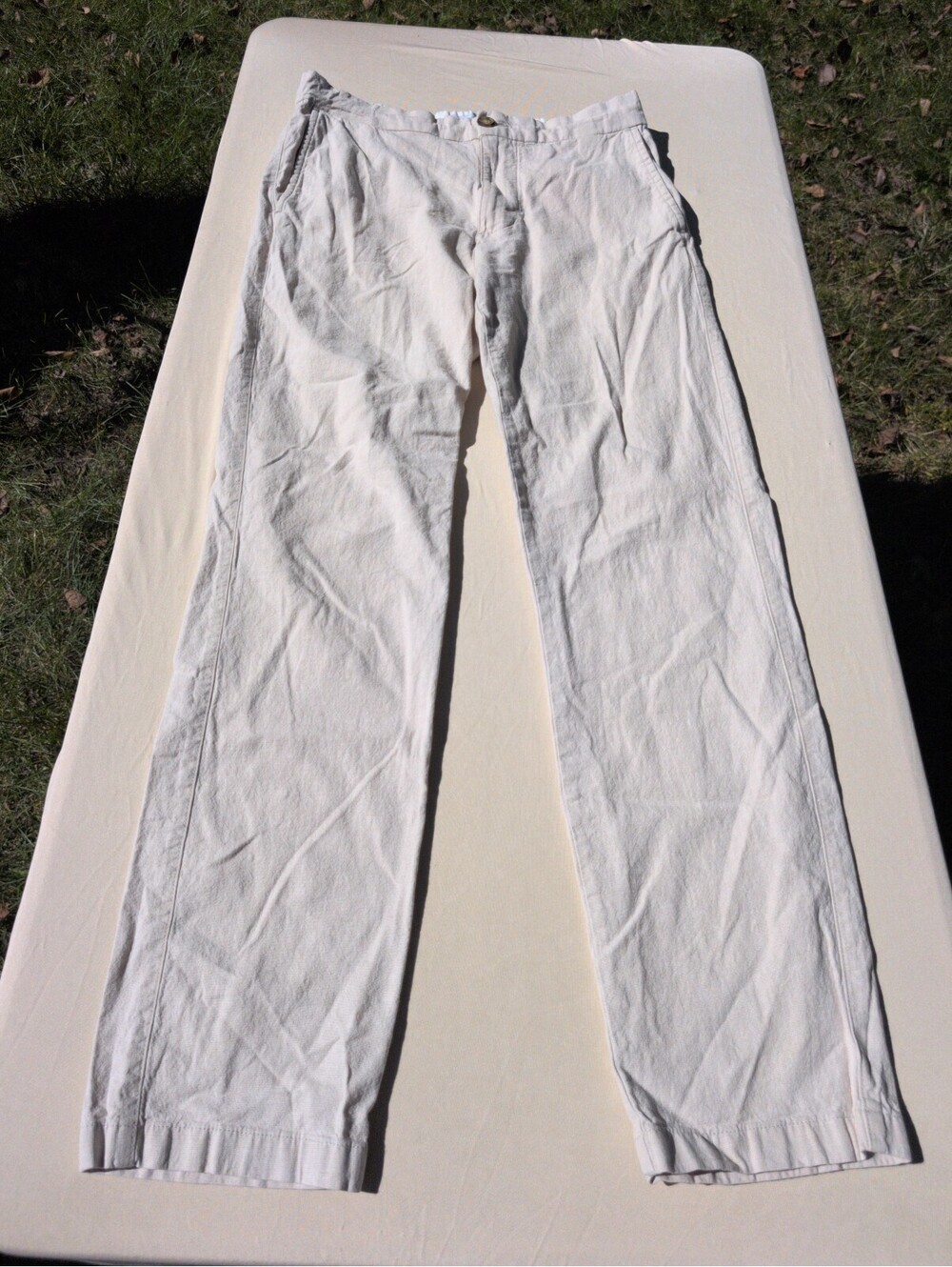 Old Navy Linen Blend Pants Mens Small Beige Casual Summer Beach Pants Like New
